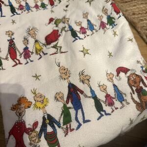 Pottery Barn kids Dr. Seuss The Grinch flannel sheets flat & fitted Full Sz